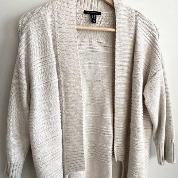 H BY HALSTON Cream Chunky Ribbed Knit Cardigan S - Picture 9 of 9